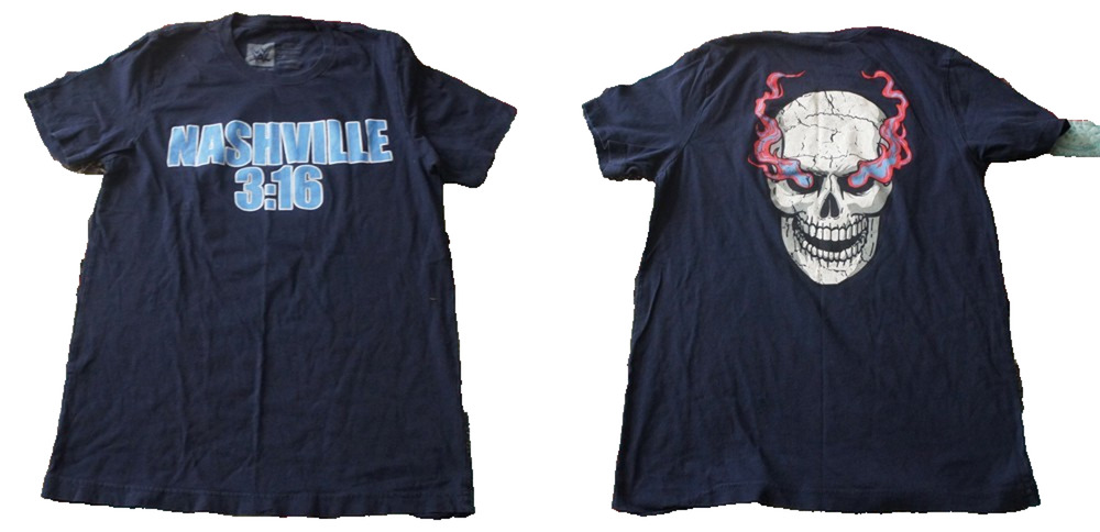 WWE Stone Cold Nashville 3:16 Skull Tee Shirt - Medium